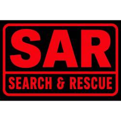 Red On Black SAR Search & Rescue - Vinyl Sticker