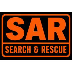 Orange On Black SAR Search & Rescue - Vinyl Sticker