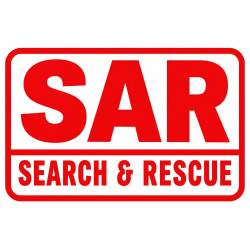 Red On White SAR Search & Rescue - Vinyl Sticker