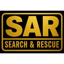 Gold On Black SAR Search & Rescue - Vinyl Sticker