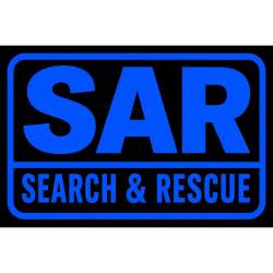 Blue On Black SAR Search & Rescue - Vinyl Sticker