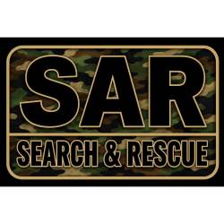 Black On Camo SAR Search & Rescue - Vinyl Sticker