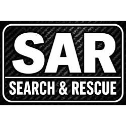 White On Carbon Fiber SAR Search & Rescue - Vinyl Sticker