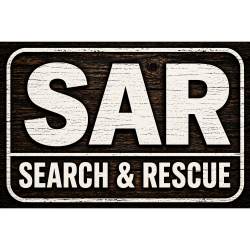 White On Wood Grain SAR Search & Rescue - Vinyl Sticker