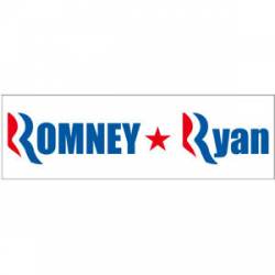 Mitt Romney Paul Ryan 2012 For President Black On White Rectangle Bumper Sticker