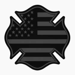 Subdued American Flag Firefighter Maltese Cross - Vinyl Sticker