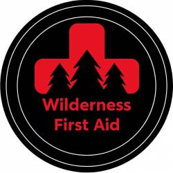 Wilderness First Aid Trees Black & Red - Vinyl Sticker