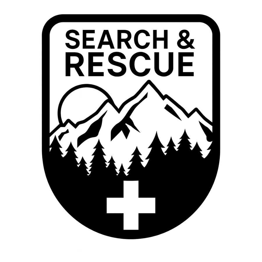 Search & Rescue Black & White - Vinyl Sticker at Sticker Shoppe