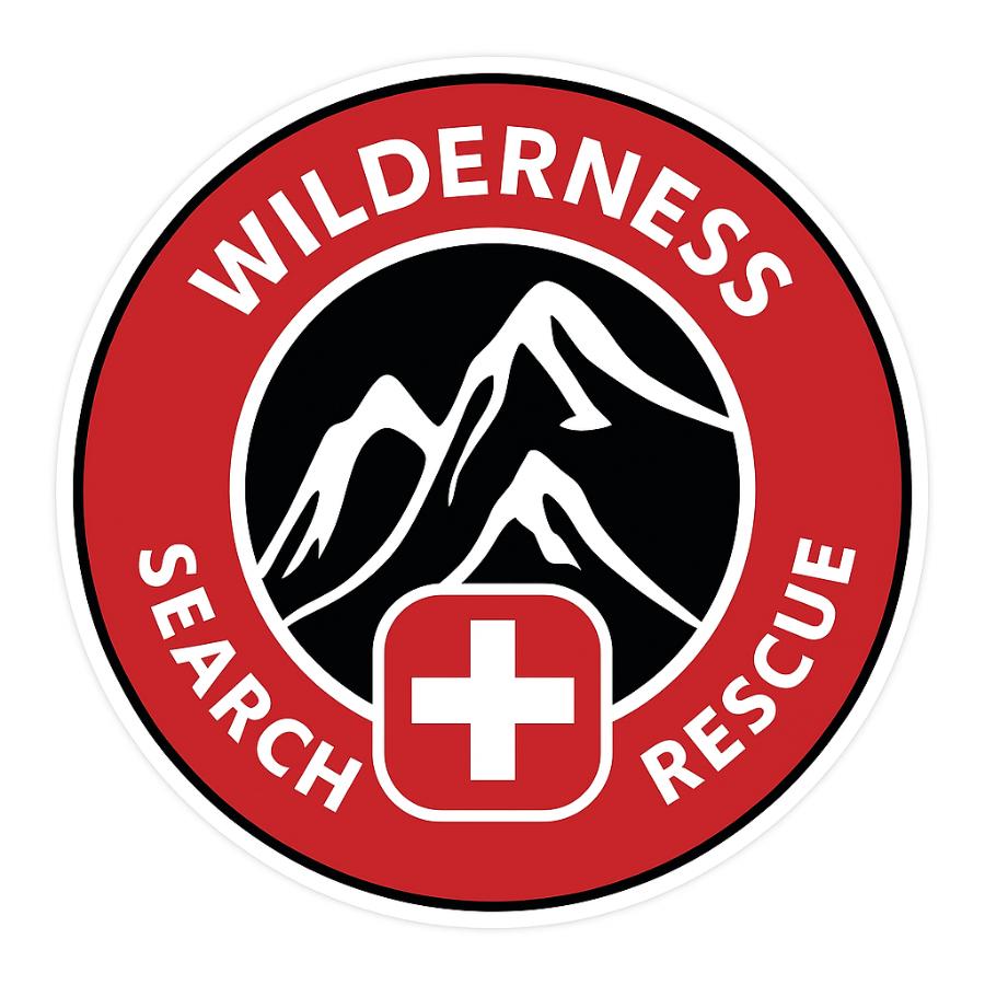 Mount Rescue Wall Sticker Wilderness Search & Rescue Red & Black - Vinyl Sticker at Sticker Shoppe