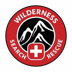 Wilderness Search & Rescue Red & Black - Vinyl Sticker