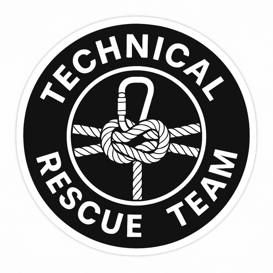 Technical Rescue Team Black & White - Vinyl Sticker at Sticker Shoppe
