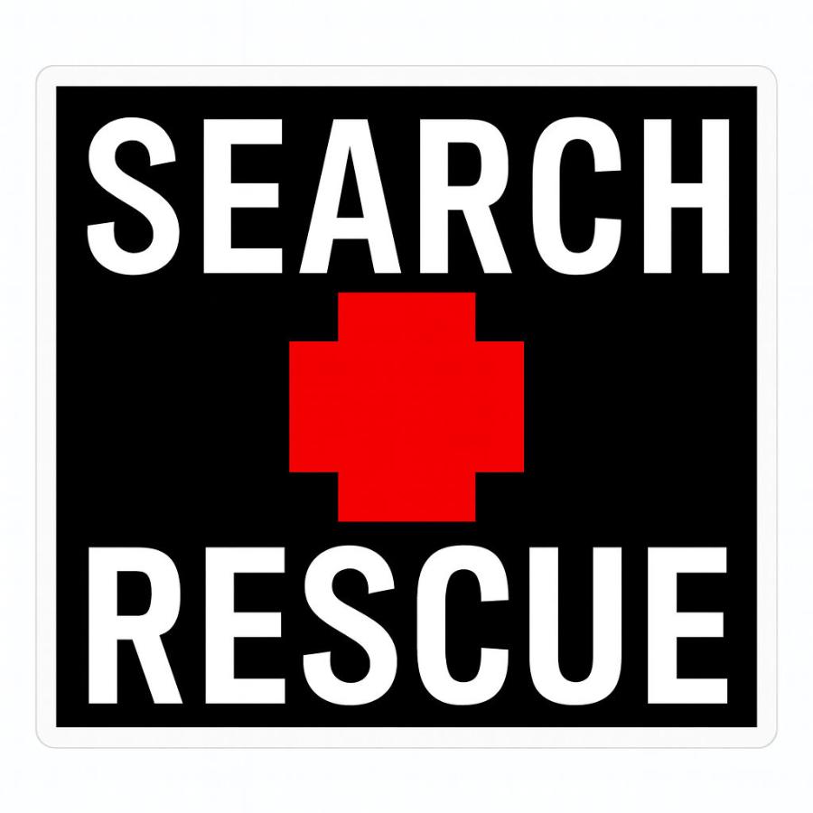Search Rescue Cross - Vinyl Sticker at Sticker Shoppe