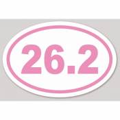 26.2 Marathon Running - Pink Oval Sticker