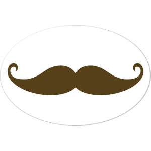 Mustache - Oval Sticker