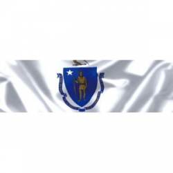 Massachusetts Wavy Flag - Bumper Sticker