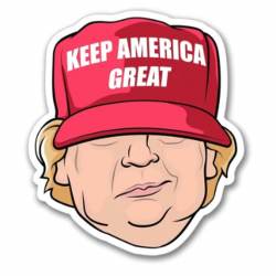 Donald Trump Caricature Keep America Great 2020 - Vinyl Sticker