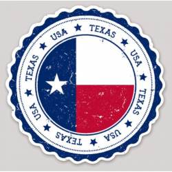 Texas State Flag Logo Distressed - Vinyl Sticker