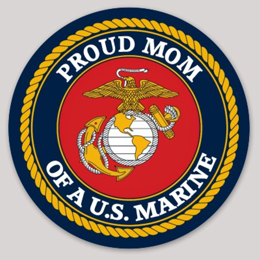 Proud Mom Of A U.S. Marine - Vinyl Sticker at Sticker Shoppe