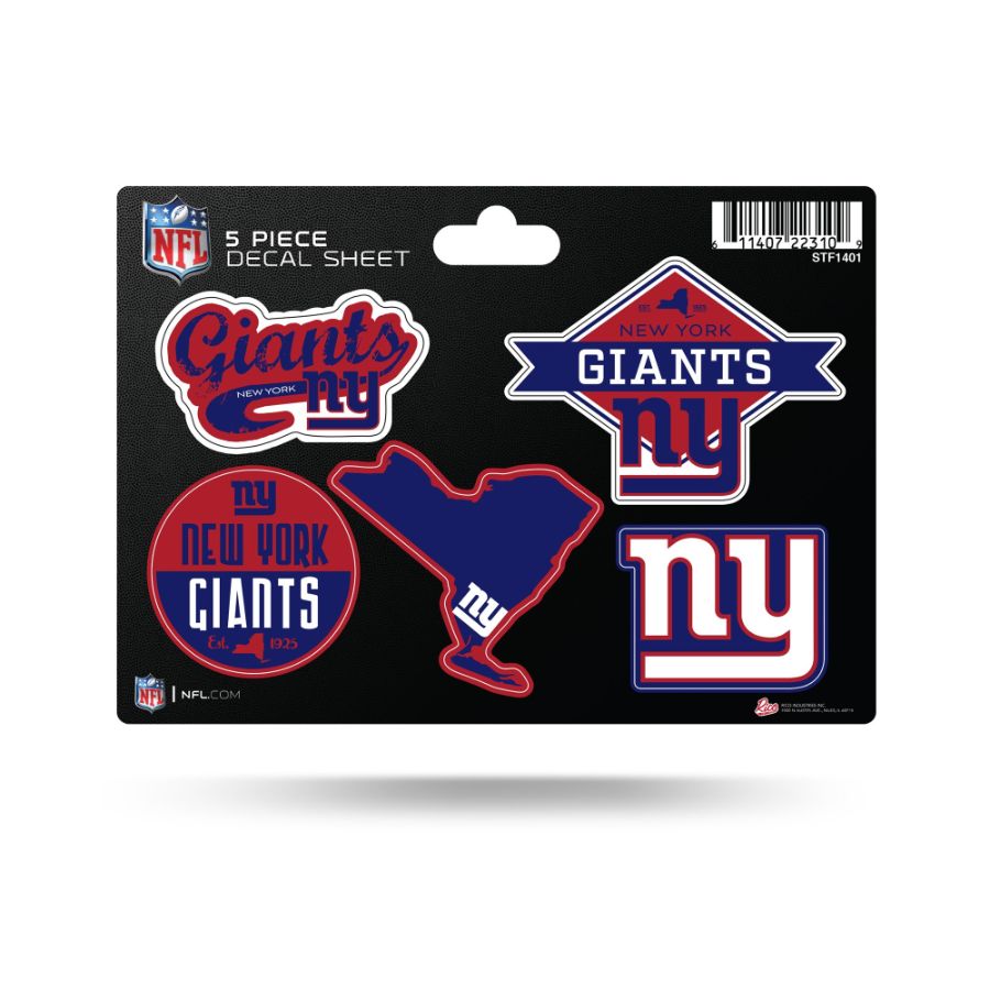 New York Giants 5 Piece Sticker Sheet at Sticker Shoppe