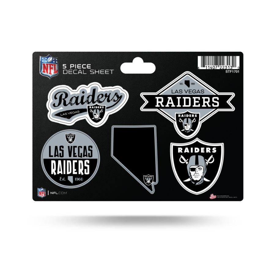Las Vegas Raiders 5 Piece Sticker Sheet at Sticker Shoppe