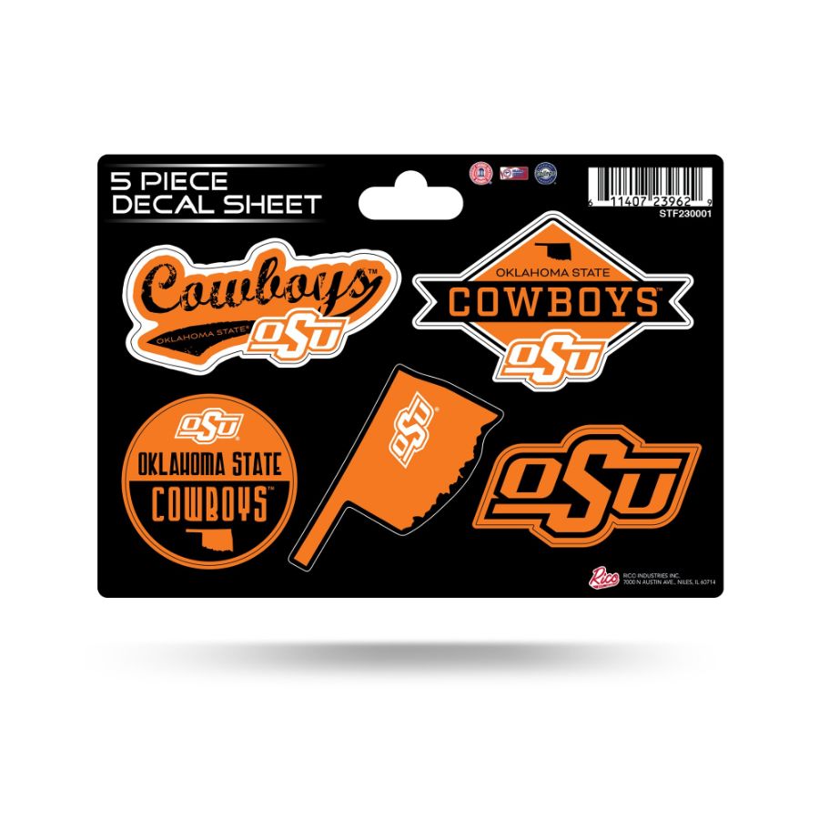 Oklahoma State University Cowboys 5 Piece Sticker Sheet At Sticker Shoppe