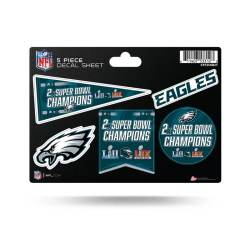Philadelphia Eagles 2 Time Super Bowl Champions - 5 Piece Sticker Sheet