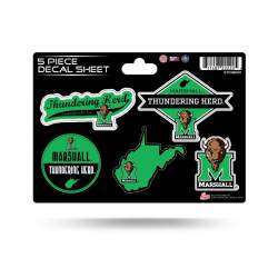 Marshall University Thundering Herd - 5 Piece Sticker Sheet