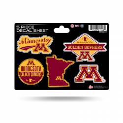 University Of Minnesota Golden Gophers - 5 Piece Sticker Sheet
