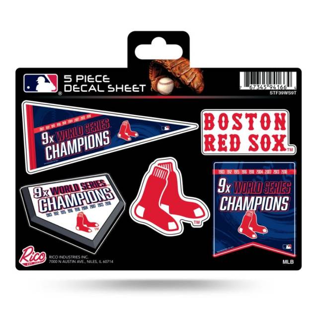 Boston Red Sox 9 Time World Series Champions - 5 Piece Sticker