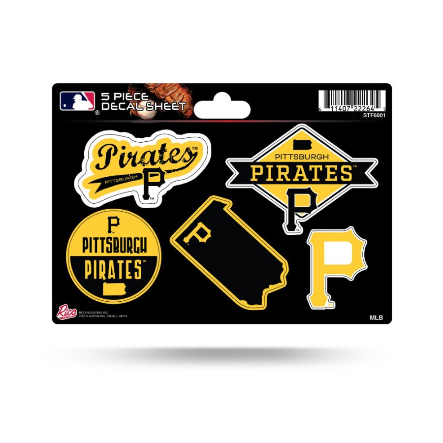 Pittsburgh Pirates 5 Piece Sticker Sheet at Sticker Shoppe