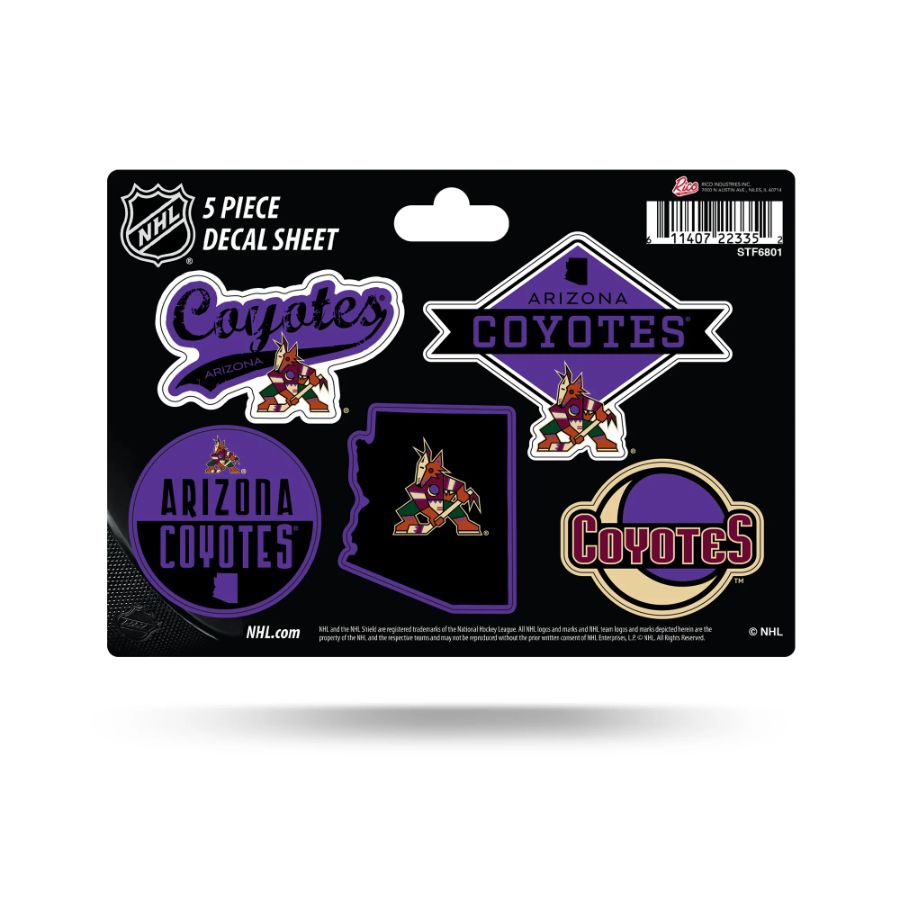 Arizona Coyotes - 5 Piece Sticker Sheet at Sticker Shoppe