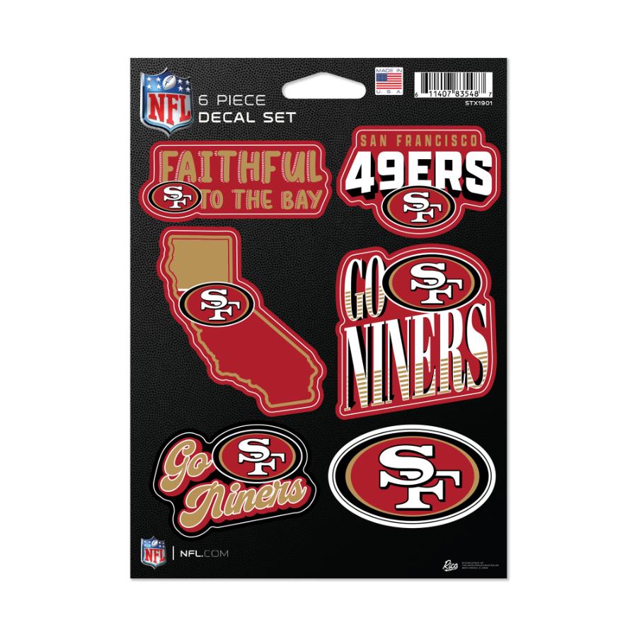 San Francisco 49ers - Sheet Of 6 Vinyl Stickers