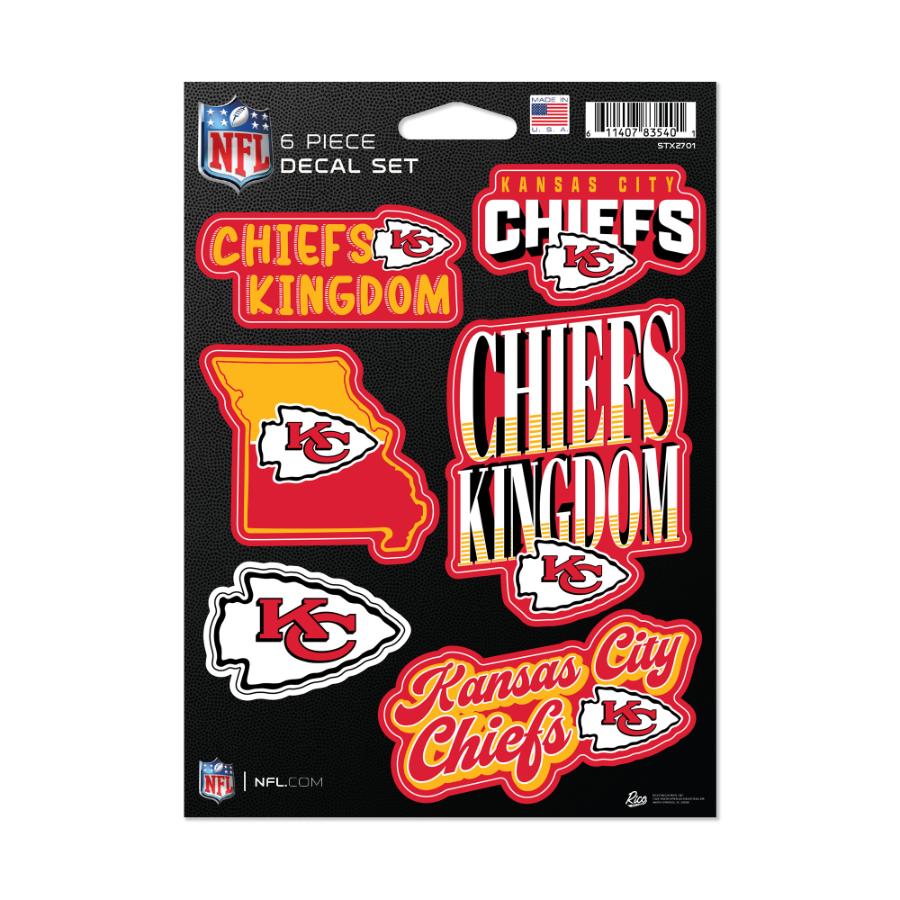 Kansas City Chiefs - Sheet Of 6 Vinyl Stickers