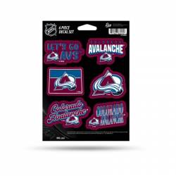 Colorado Avalanche - Sheet Of 6 Vinyl Stickers