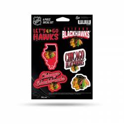 Chicago Blackhawks - Sheet Of 6 Vinyl Stickers