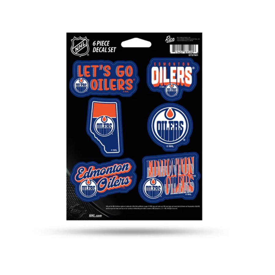 Edmonton Oilers - Sheet Of 6 Vinyl Stickers at Sticker Shoppe