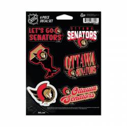 Ottawa Senators - Sheet Of 6 Vinyl Stickers