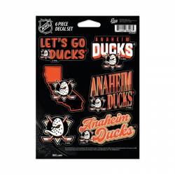 Anaheim Ducks - Sheet Of 6 Vinyl Stickers