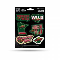 Minnesota Wild - Sheet Of 6 Vinyl Stickers