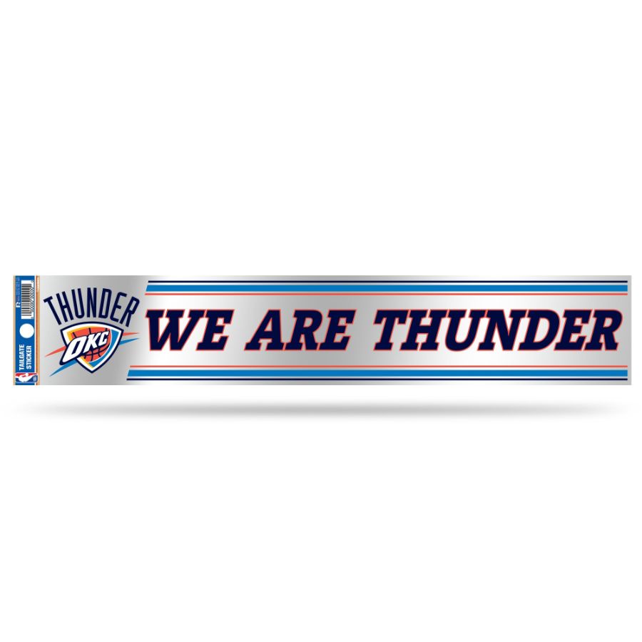 Oklahoma City Thunder We Are Thunder Slogan 3x17 Clear Vinyl Sticker