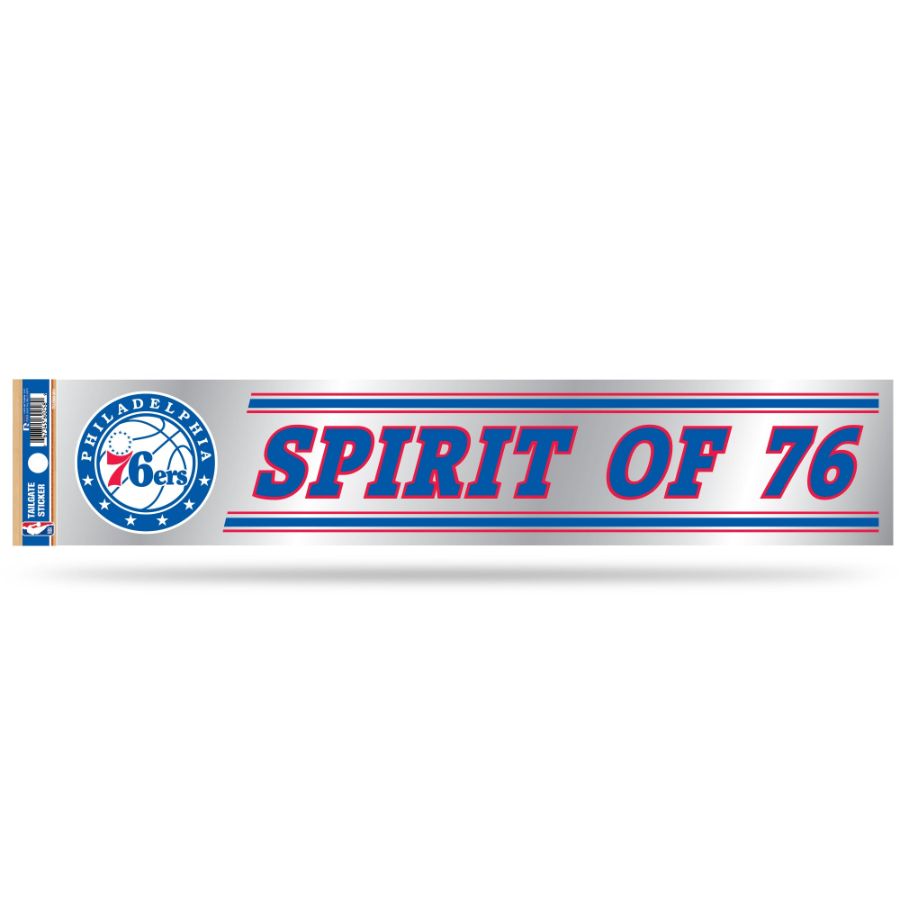 Philadelphia 76ers Spirt Of 76 Slogan - 3x17 Clear Vinyl Sticker