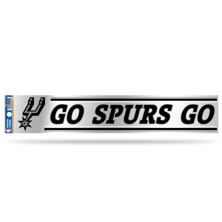 San Antonio Spurs Go Spurs Go Slogan 3x17 Clear Vinyl Sticker at