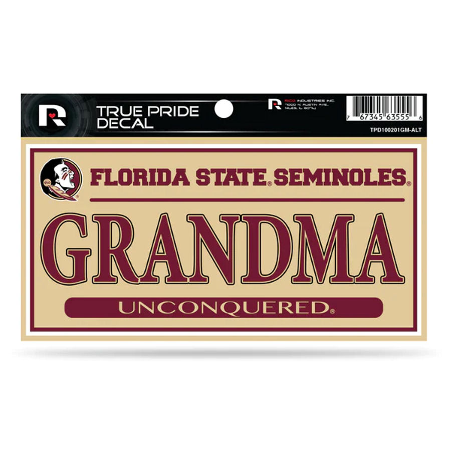 Florida State University Seminoles Grandma Tan - 3x6 True Pride Vinyl ...