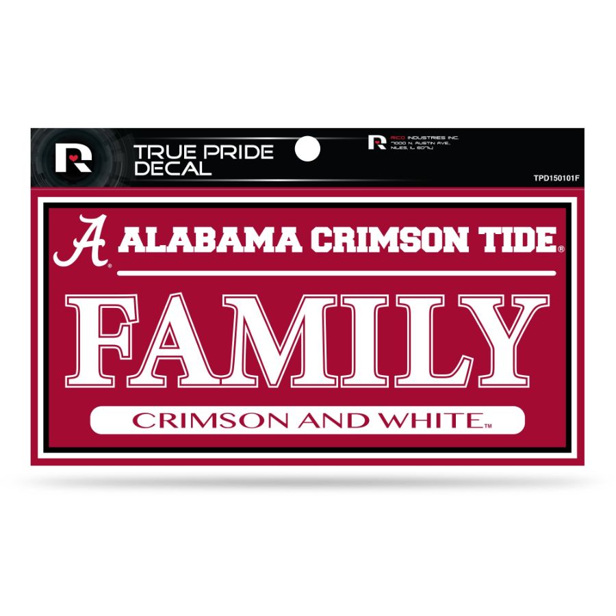 University of Alabama Crimson Tide Family - 3x6 True Pride Vinyl ...