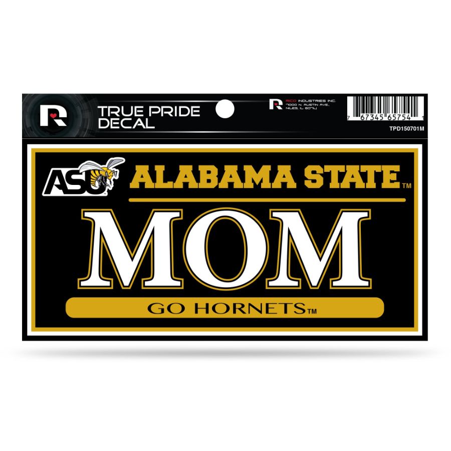 Alabama State University Hornets Mom - 3x6 True Pride Vinyl Sticker