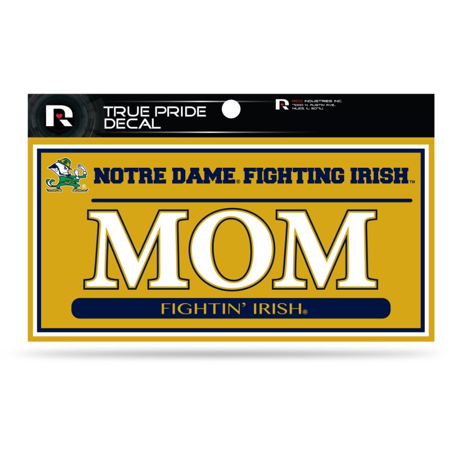 University Of Notre Dame Fighting Irish Mom Gold - 3x6 True Pride Vinyl ...