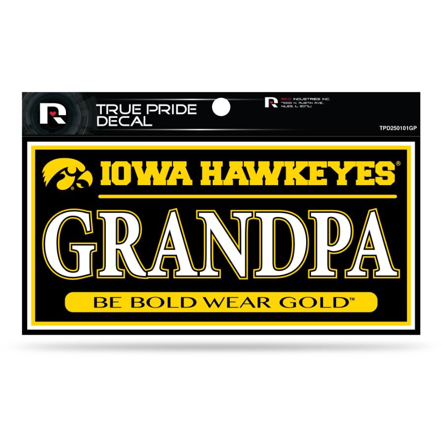 University Of Iowa Hawkeyes Grandpa - 3x6 True Pride Vinyl Sticker at ...