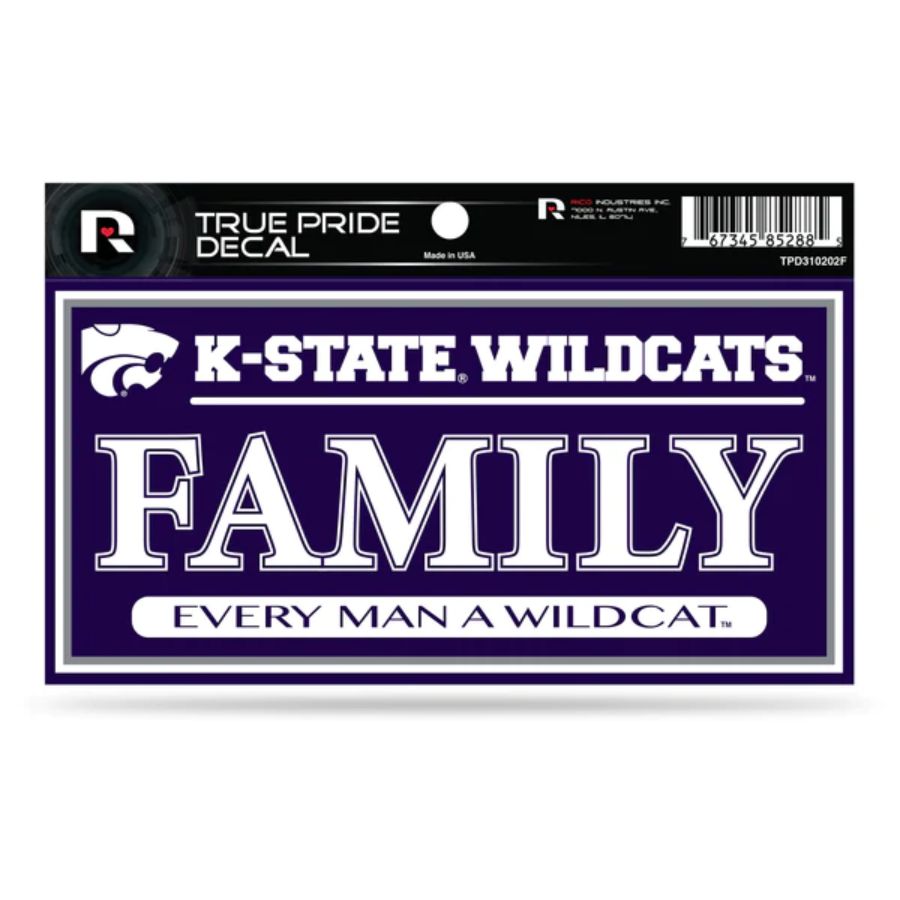 Kansas State University Wildcats Family - 3x6 True Pride Vinyl Sticker ...
