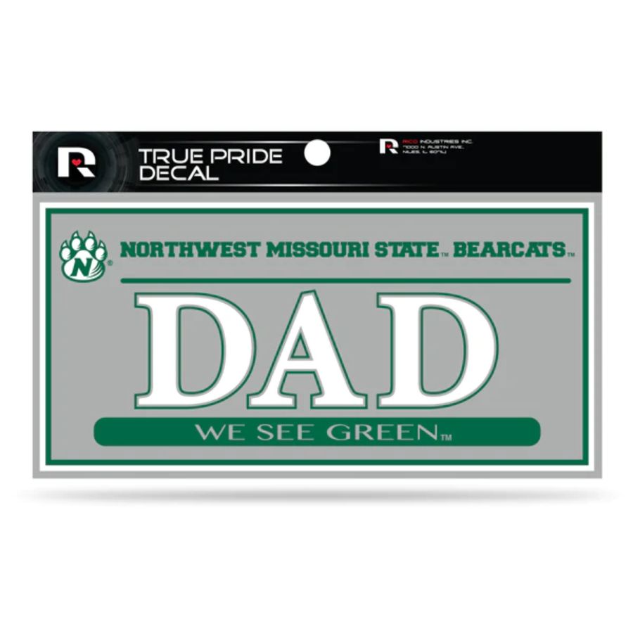 Northwest Missouri State University Bearcats Gray Dad - 3x6 True Pride Vinyl Sticker