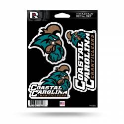 Coastal Carolina University Chanticleers - 3 Piece Triple Play Sticker Sheet